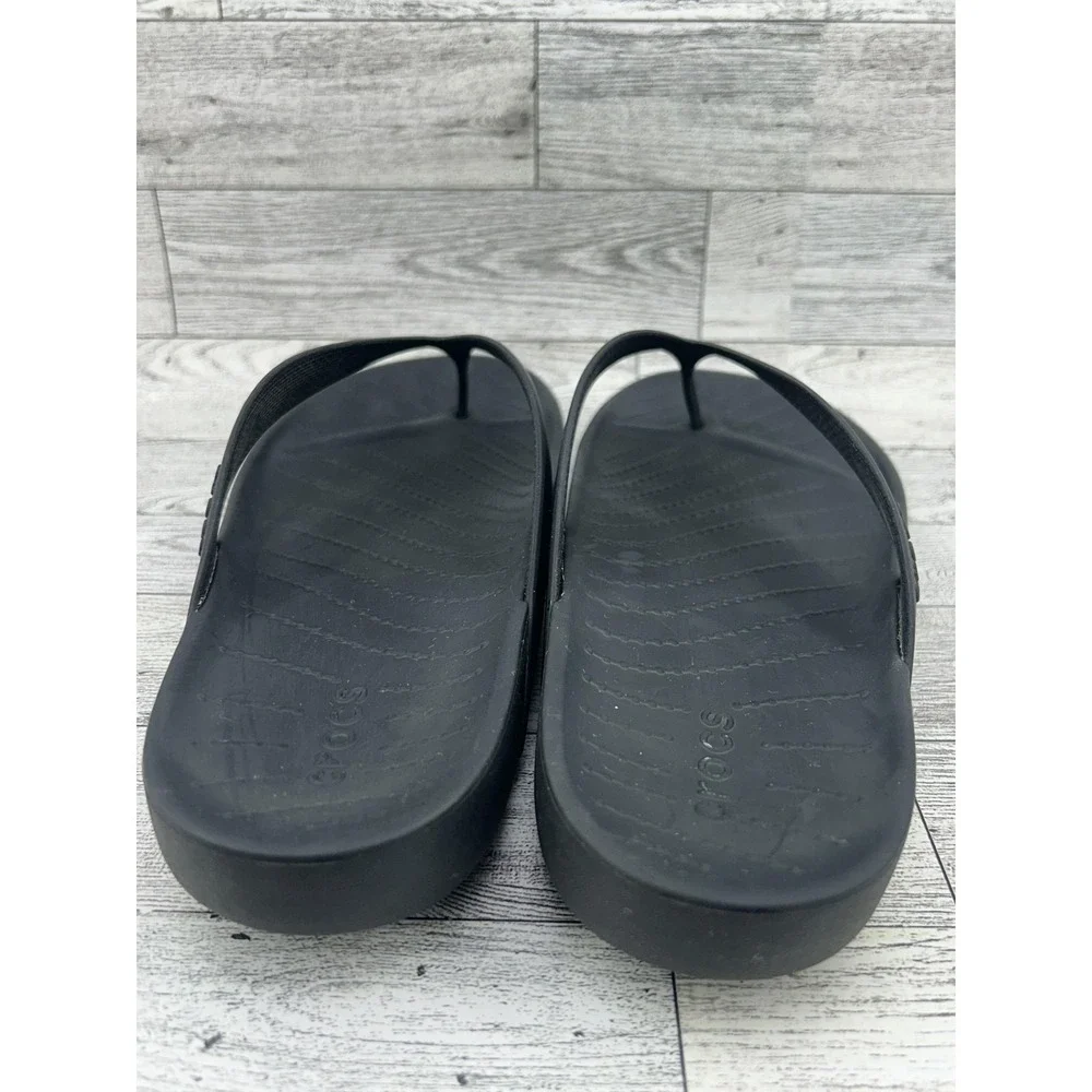 Crocs Flip Flop Sandals Womens Size 8 Black Comfort Casual Slip On Beach‎ Shoes